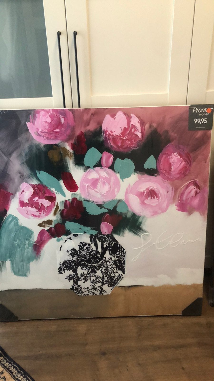 Mooi nieuw schilderij met bloemen, Ophalen, Nieuw, Schilderij, 100 tot 125 cm