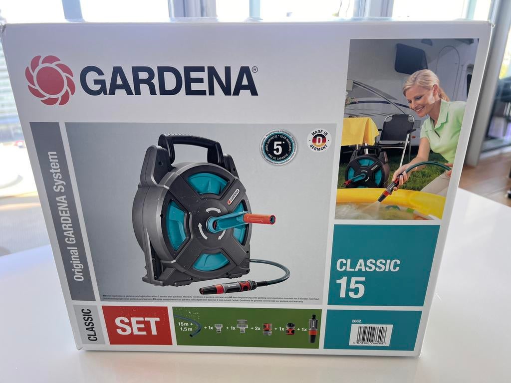 Gardena Classic 15 slanghaspel set – nieuw in doos, Ophalen, Nieuw, Tuinslang