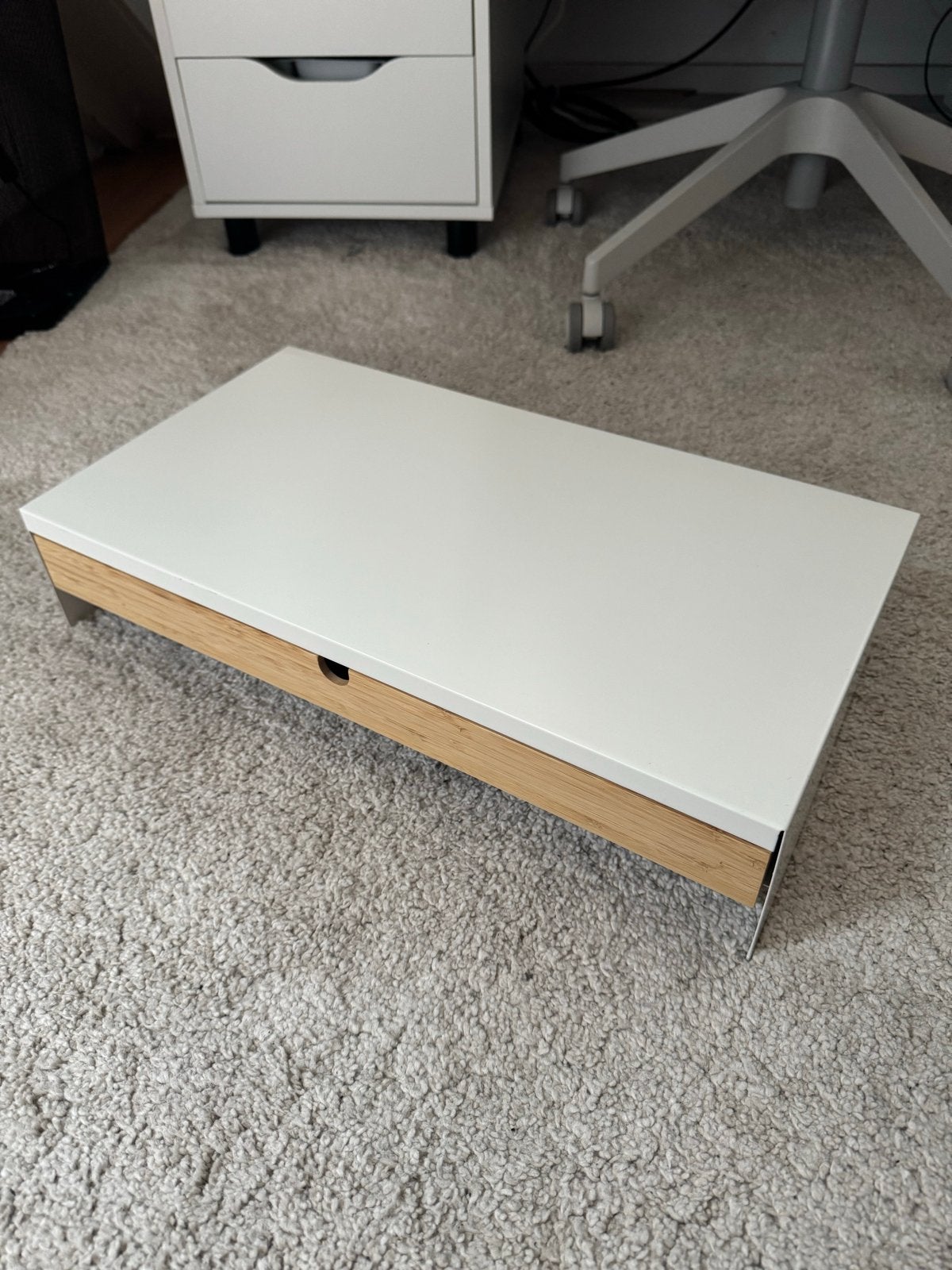 Ikea elloven monitorstandaard met lade, Ophalen, Gebruikt