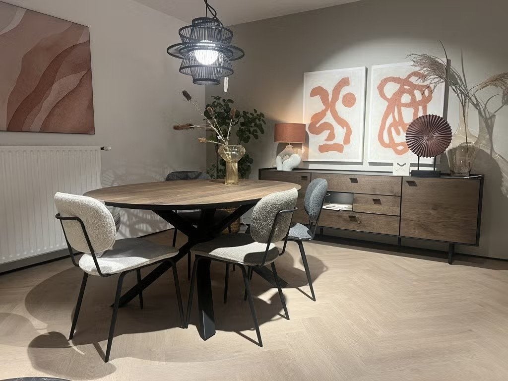Xooon Fresno eettafel - 160cm bij 120cm, 100 tot 150 cm, Zo goed als nieuw, Vijf personen of meer, 150 tot 200 cm