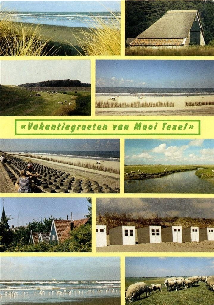Vakantiegroeten van Mooi Texel - 10 afb. - 1997 gelopen, Ophalen of Verzenden, 1980 tot heden, Gelopen, Noord-Holland