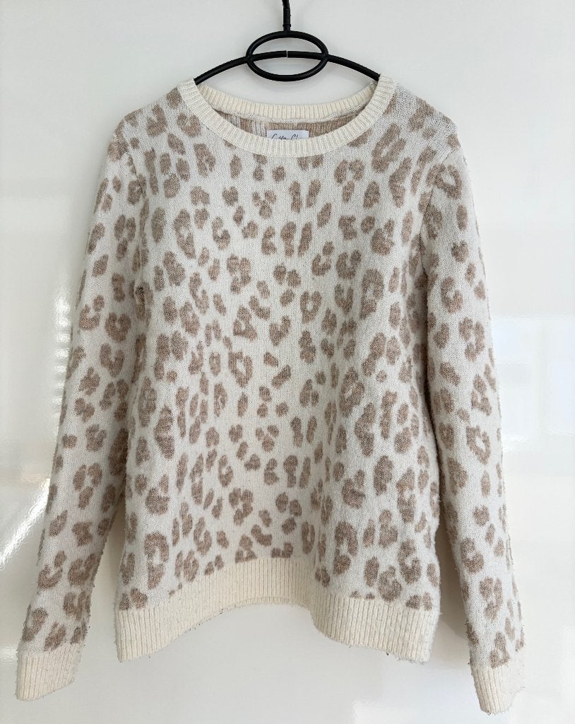 Cotton Club dikke trui luipaardprint beige/crème - maat S, Kleding | Dames, Truien en Vesten, Verzenden, Beige, Maat 36 (S), Cotton Club
