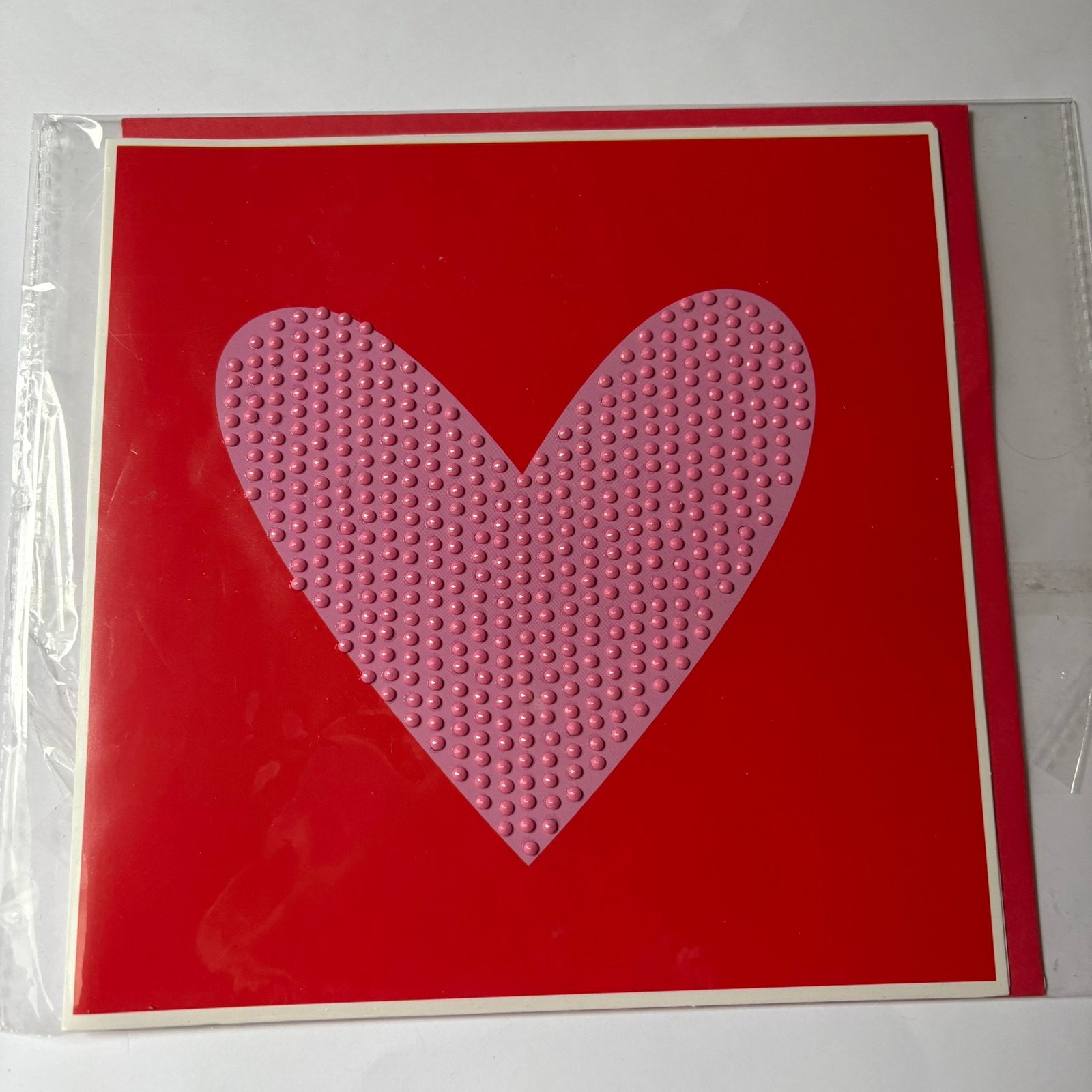 Diamond painting kaart 18x18cm hart groot, Hobby en Vrije tijd, Kaarten | Zelfgemaakt, Ophalen of Verzenden, Nieuw, Overige thema's