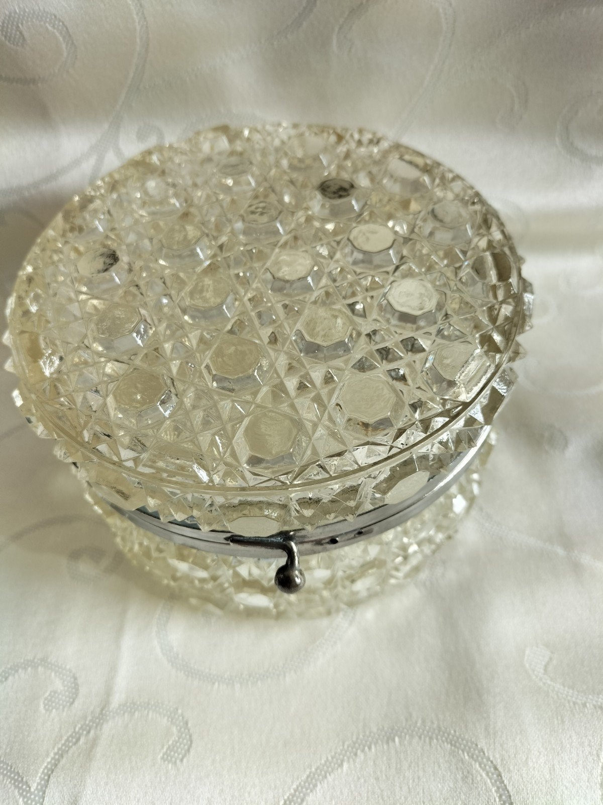 Bonbonnière Baccarat kristal Art Deco 12,5 cm diameter rond, Antiek en Kunst, Ophalen of Verzenden
