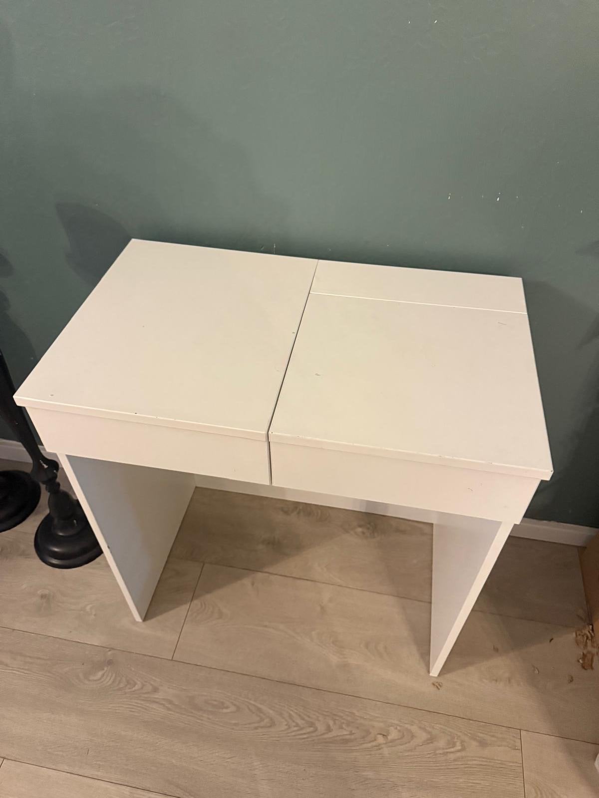 Witte kaptafel met spiegel en lade, Ophalen, Gebruikt, 50 tot 100 cm, Minder dan 100 cm