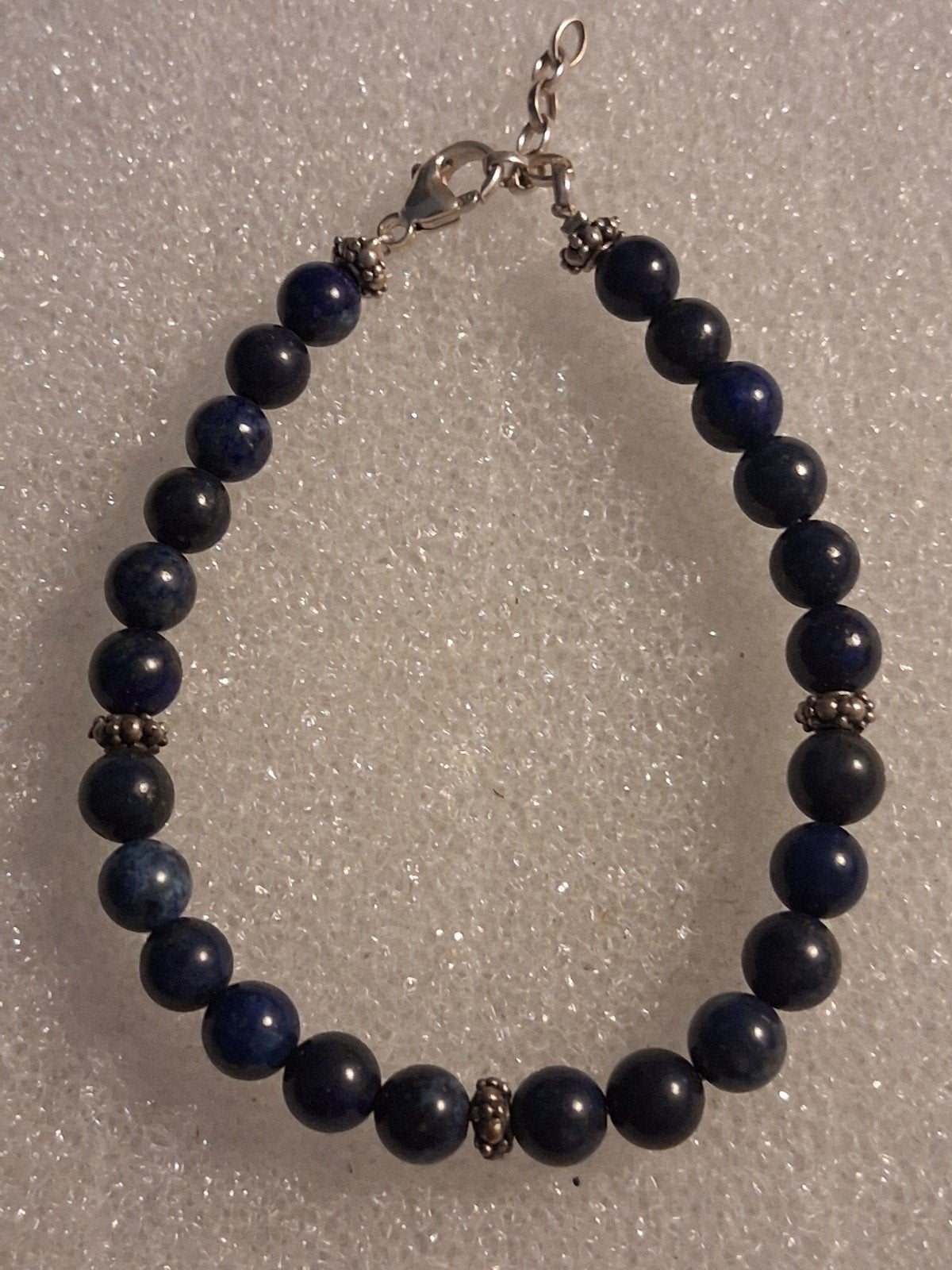 Armband met Onyx steen en zilver tussenstukjes, Ophalen of Verzenden, Nieuw, Zwart, Overige materialen