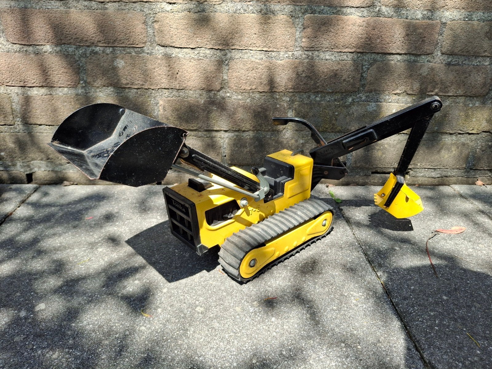 Vintage Tonka Graafmachine - Geel/Zwart Speelgoed, Kinderen en Baby's, Speelgoed | Speelgoedvoertuigen, Ophalen of Verzenden, Gebruikt