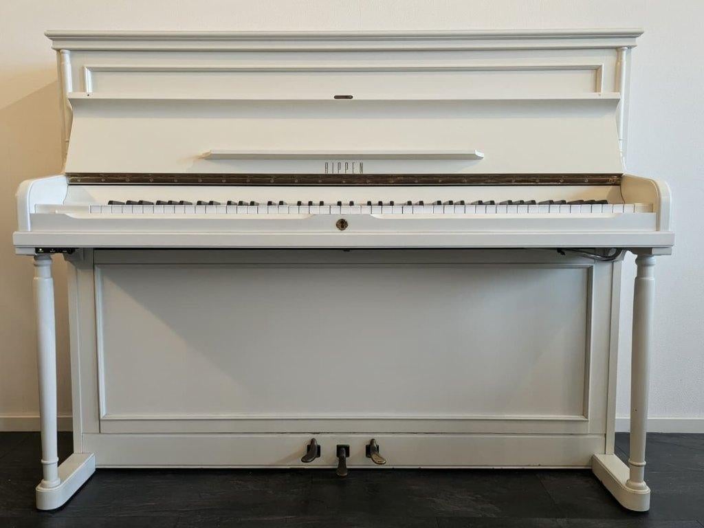 Stijlvolle witte Rippen piano + Damp-Chaser Goed onderhouden, Ophalen, Gebruikt, Wit, Piano