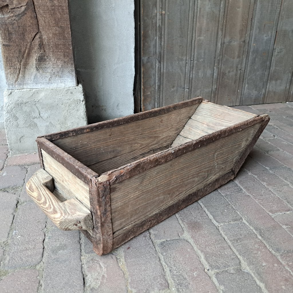 Oude brocante houten graanschep schep bak handgreep *Etage3*, Gebruikt, ., Ophalen of Verzenden, .