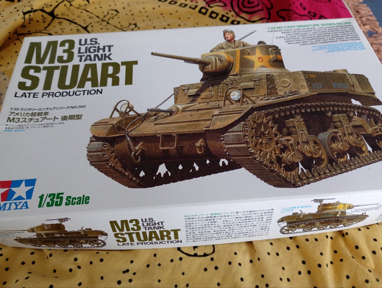 Tamiya M3 Stuart Late Production (niet complee, Gebruikt, Tank, Verzenden, 1:32 tot 1:50