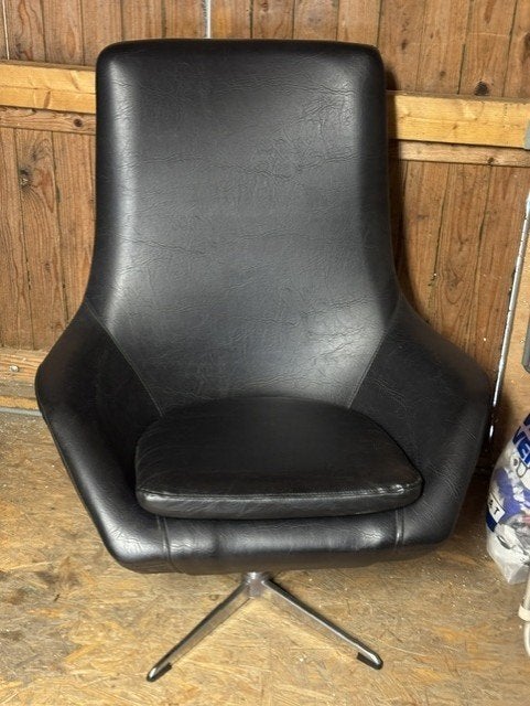 vintage retro kuipstoel, Ophalen, Overige materialen, Gebruikt, Zwart
