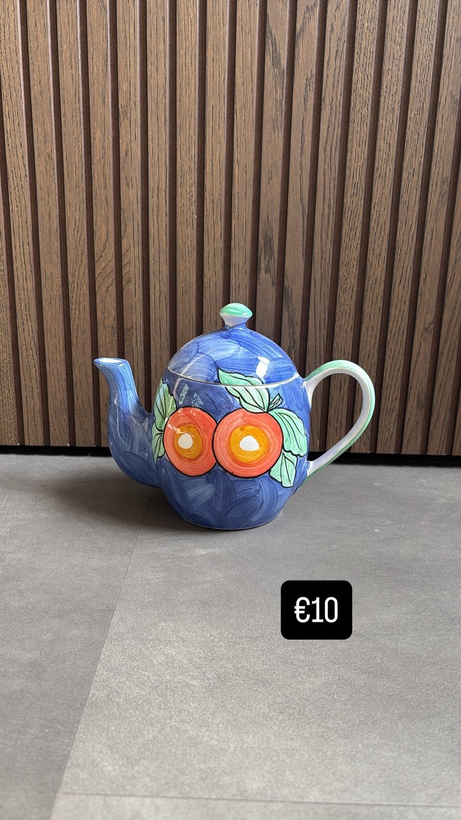 Mooie keramieken theepot met fruitprint, Ophalen of Verzenden