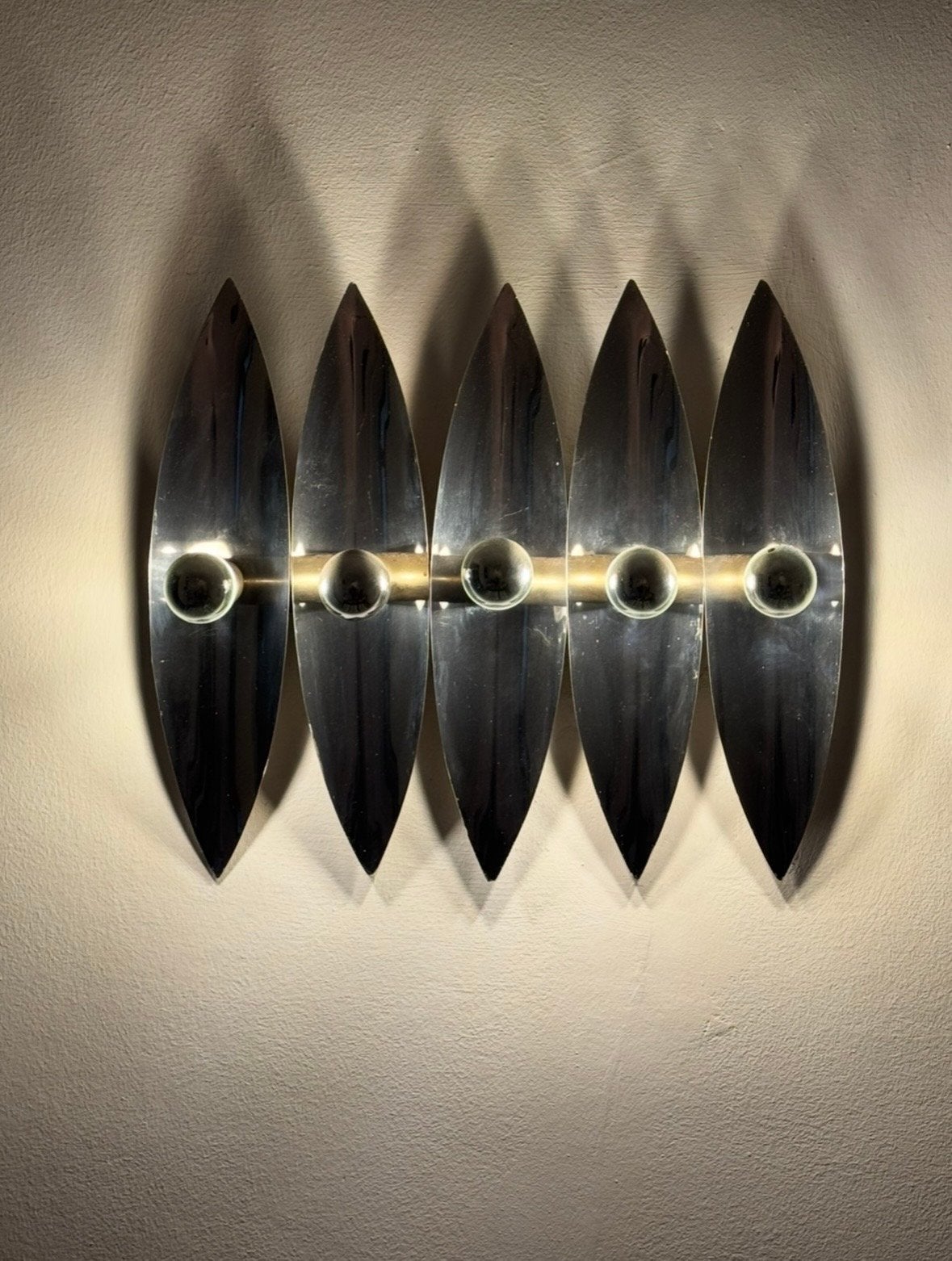 Vintage Goffredo Reggiani wandlamp van chroom, jaren 70, Verzenden