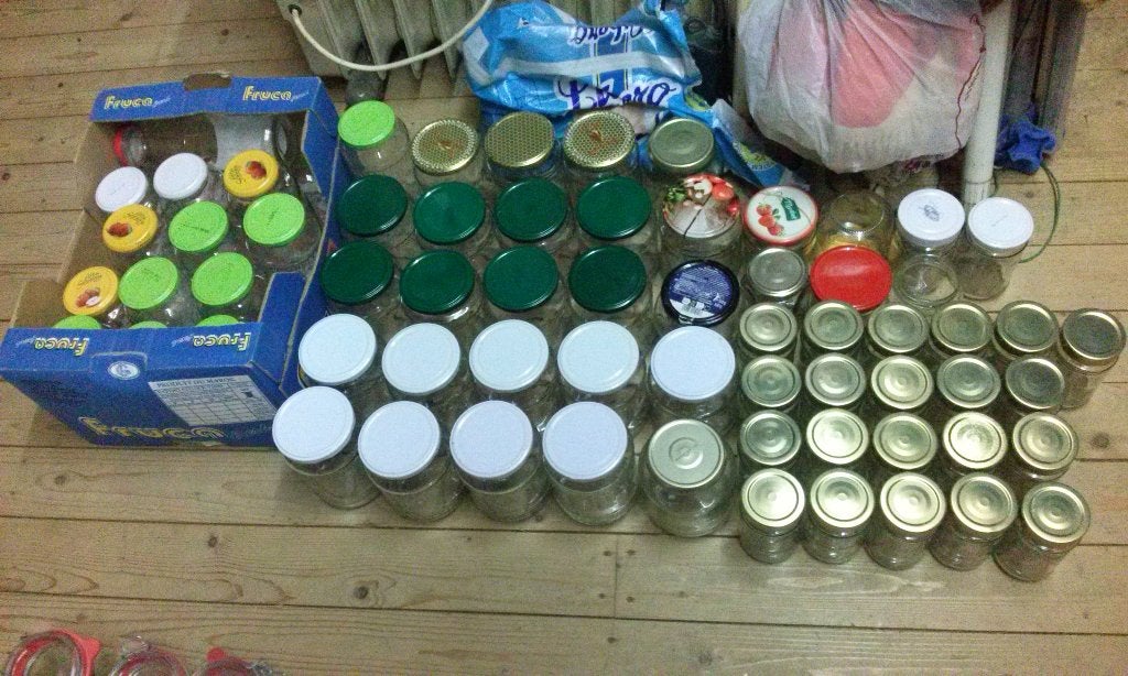 Jampotten om jam fruit of groente in te maken, Ophalen, Zo goed als nieuw