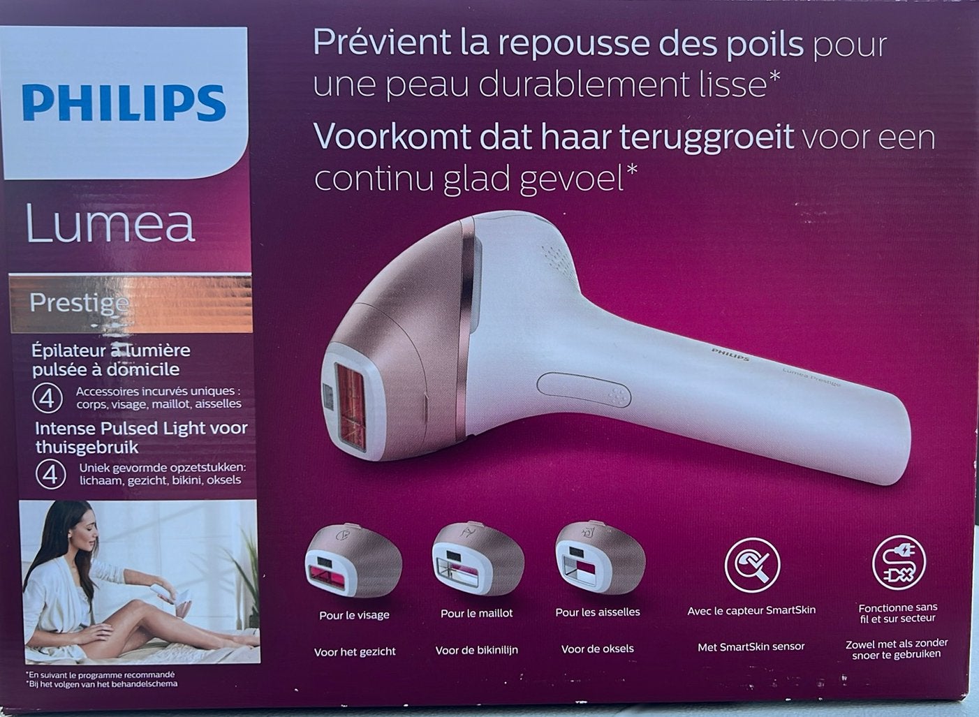 Philips Lumea Prestige IPL ontharing BR1956 (nieuw in doos), Witgoed en Apparatuur, Persoonlijke-verzorgingsapparatuur, Ophalen of Verzenden