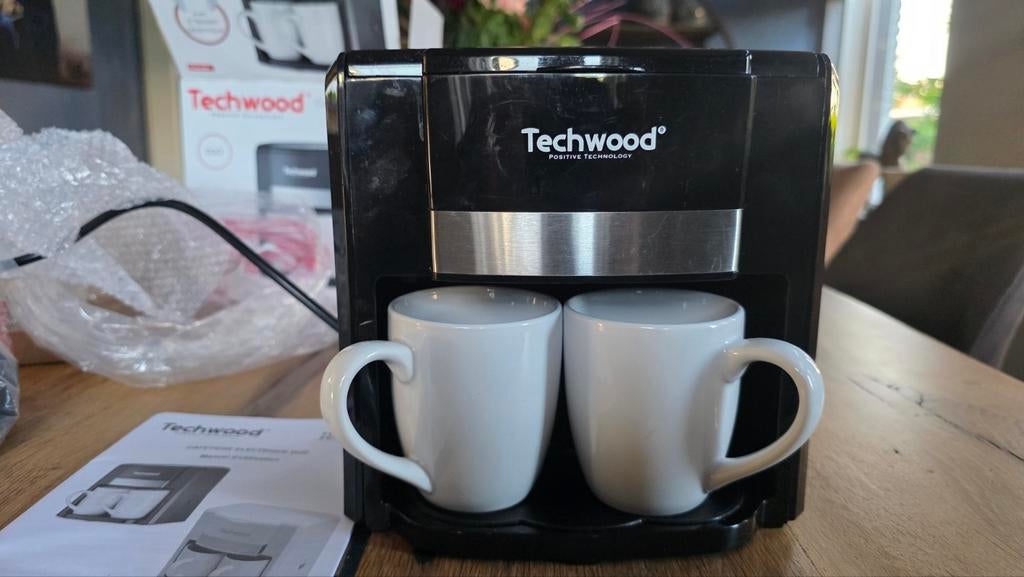 Techwood Duo Koffiezetapparaat met 2 Kopjes - Nieuw, Koffiemachine, Gemalen koffie, Ophalen of Verzenden, Zo goed als nieuw