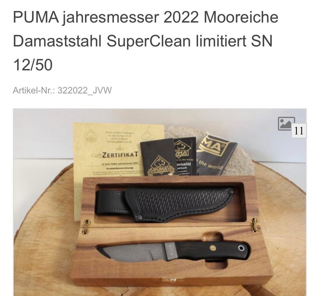 PUMA Jahresmesser 2022 - Exclusief Damast Staal Zakmes, Ophalen of Verzenden, Nieuw