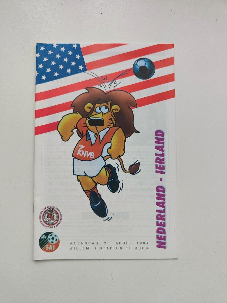Nederland - Ierland Officieel programma 20-4-1994, Verzenden, Zo goed als nieuw, Overige binnenlandse clubs, Overige typen