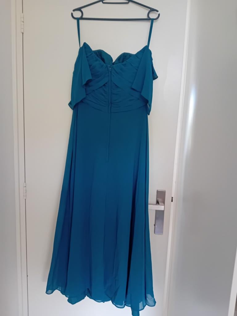 Elegante turquoise galajurk - Maat L, Kleding | Dames, Maat 38/40 (M), Galajurk, Blauw, Ophalen of Verzenden
