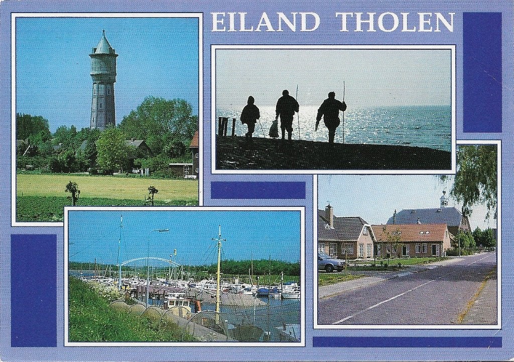 Ansichtkaart  	Tholen	Eiland	4-luik, Verzenden, 1980 tot heden, Gelopen, Zeeland