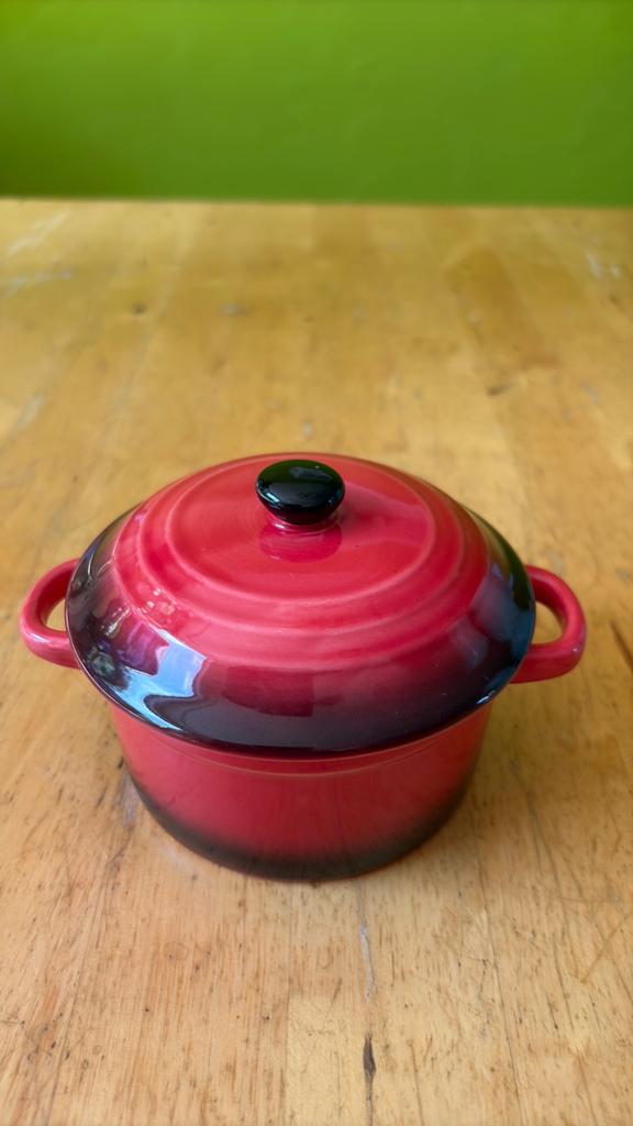 Aardewerk potje mini stoofpan, Ophalen of Verzenden, Zo goed als nieuw, Overige materialen, Pot, Bus of Blik