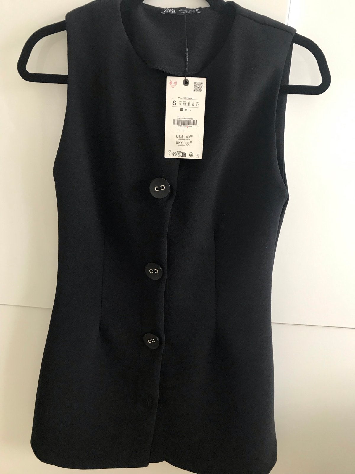 Zara Zwart mouwloos maat S, Ophalen of Verzenden, Nieuw, Maat 36 (S), Zwart