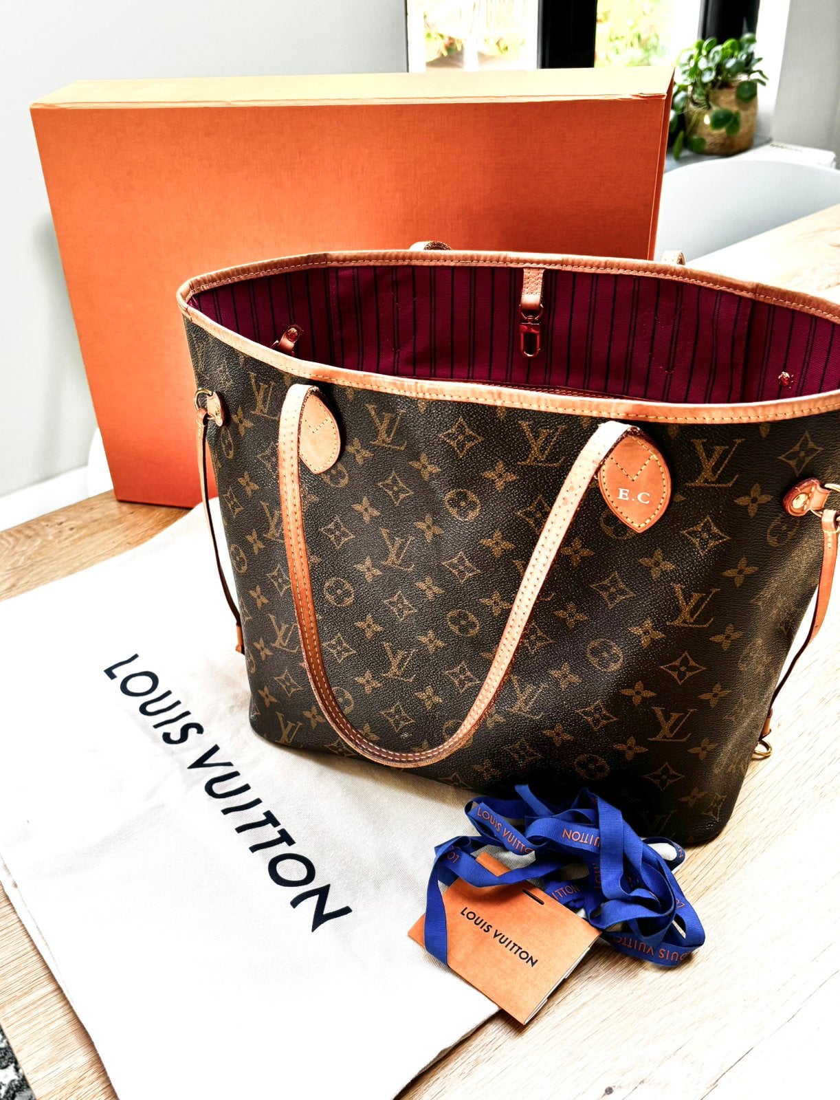 Louis Vuitton Neverfull MM Monogram – Pivoine, Ophalen of Verzenden, Zo goed als nieuw, Bruin, Shopper