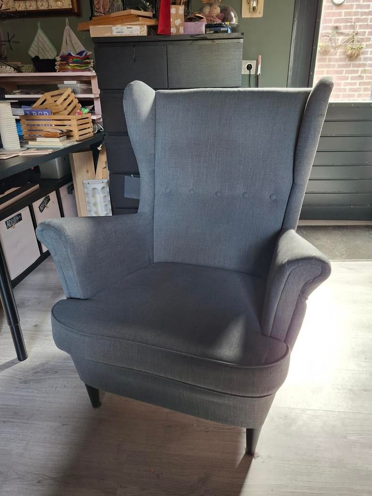 Oor fauteuil Ikea Strandmon grijs, Ophalen, 75 tot 100 cm, 50 tot 75 cm