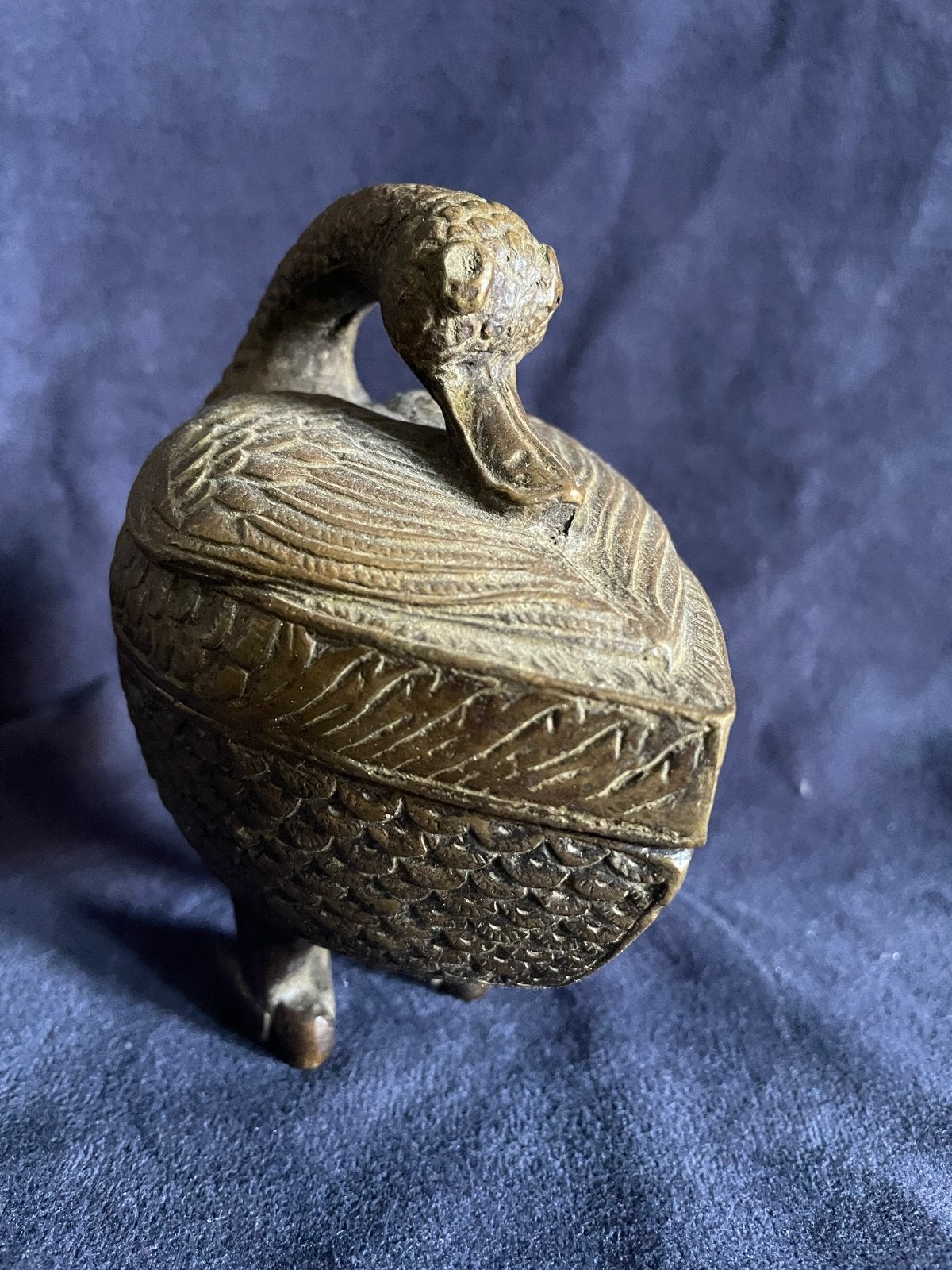 Antieke Bronzen vogel,  betel noten doosje, Antiek en Kunst, Ophalen of Verzenden, Brons