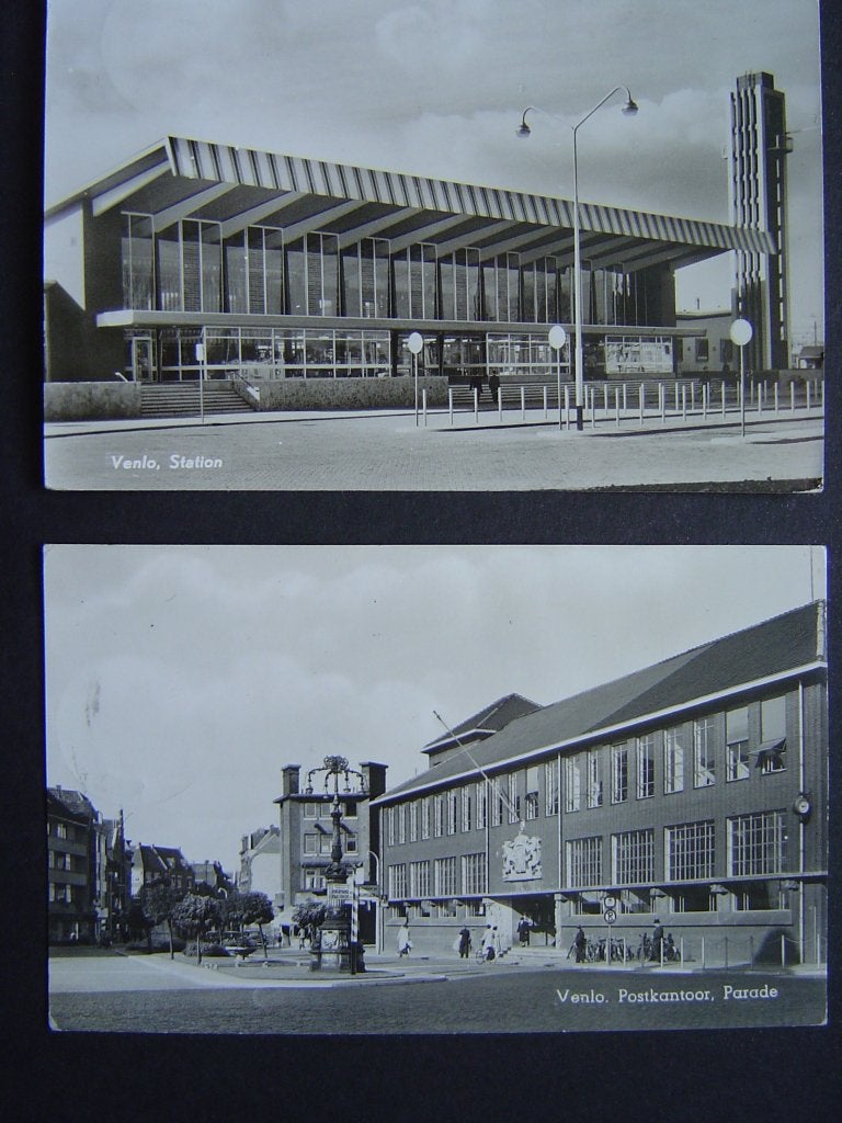 Venlo postkantoor en station 1958, Verzamelen, Ophalen of Verzenden, 1940 tot 1960, Limburg