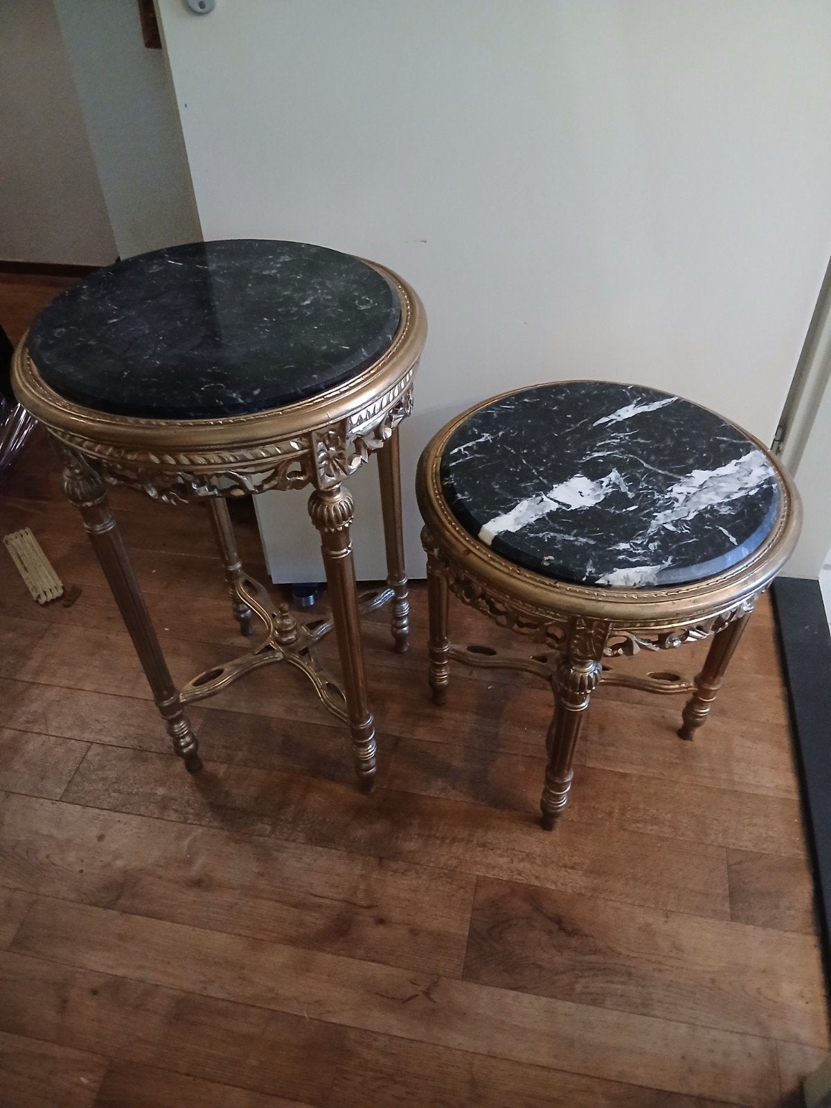 barok bijzet tafel 2x marmerblad, Antiek en Kunst, Ophalen