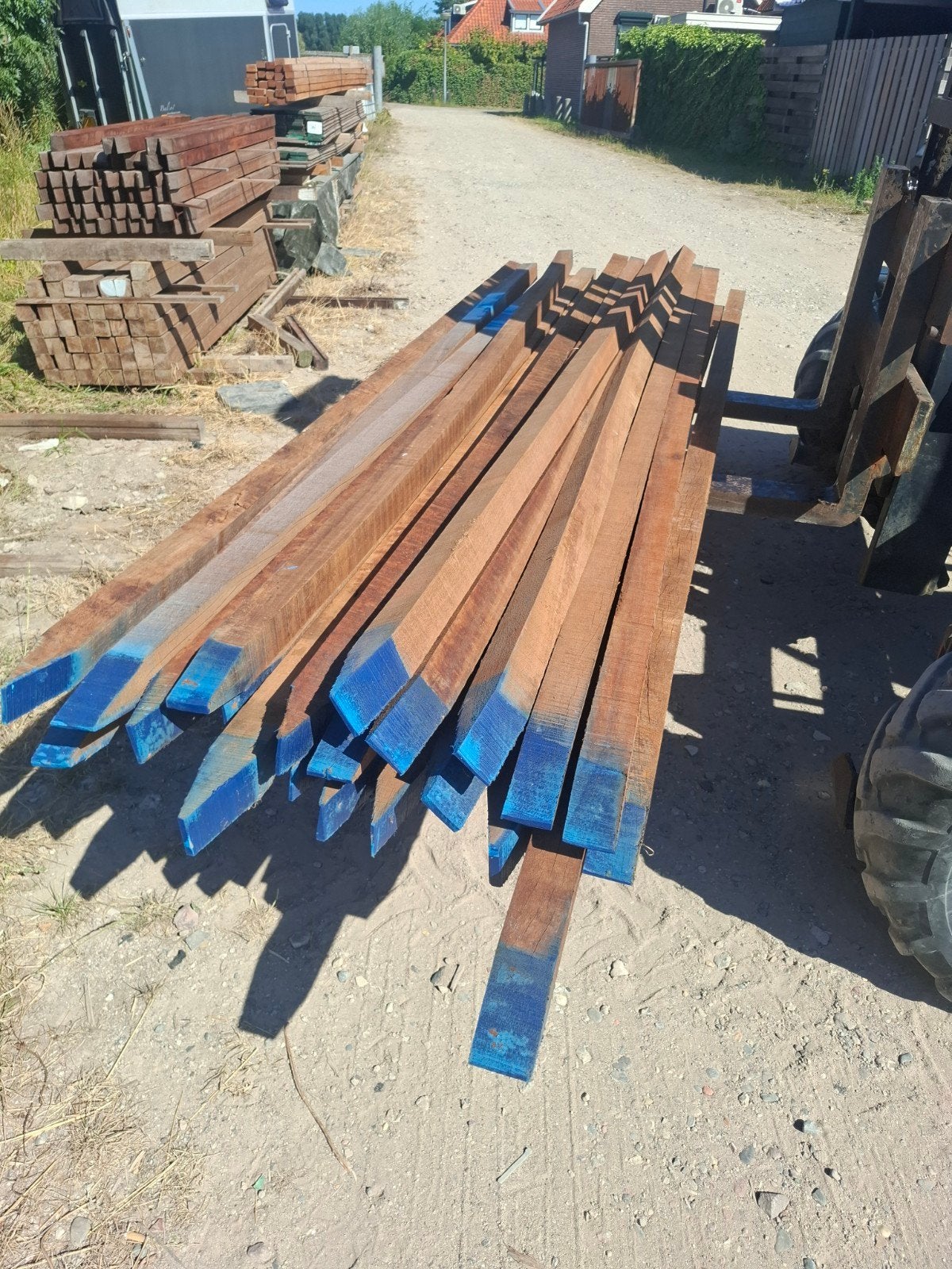partij hardhout palen balken 6x6x300 cm 20 st bezorgen mogel, Tuin en Terras, Palen, Balken en Planken, Ophalen, Nieuw, Hardhout