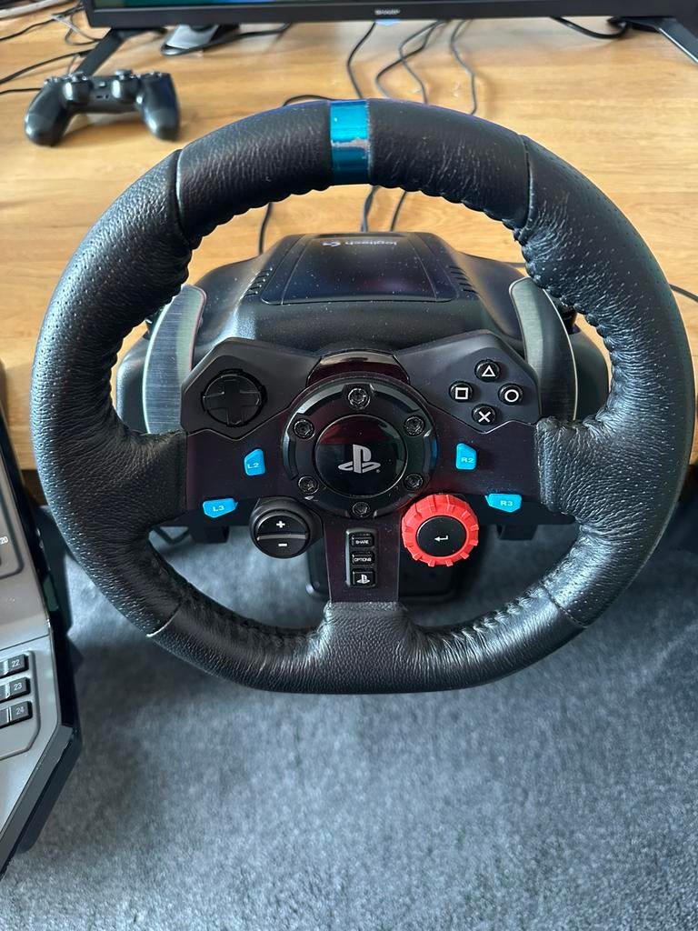 PS4 + complete racing setup + 9 games + headset + controller, Spelcomputers en Games, Spelcomputers | Sony PlayStation Consoles | Accessoires