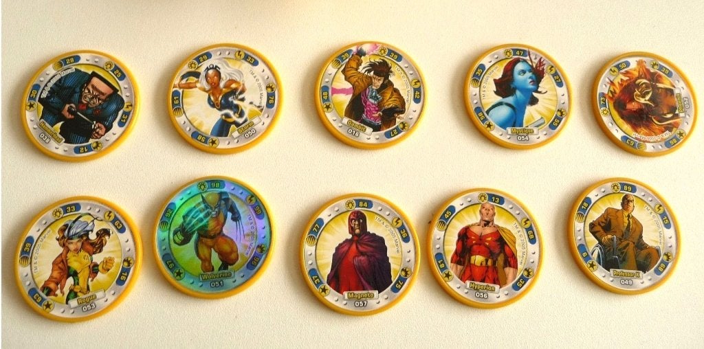 10 schijven magneet Marvel ,1 gooi v bumpees, 6 v shell,3spi, Verzamelen, Supermarktacties, Plus, Verzenden