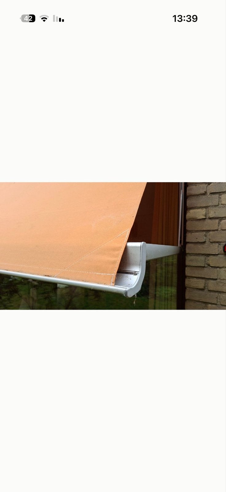 Zonnescherm - Knikarmscherm (Oranje), Ophalen, Gebruikt, 150 tot 300 cm, 250 cm tot 450 cm