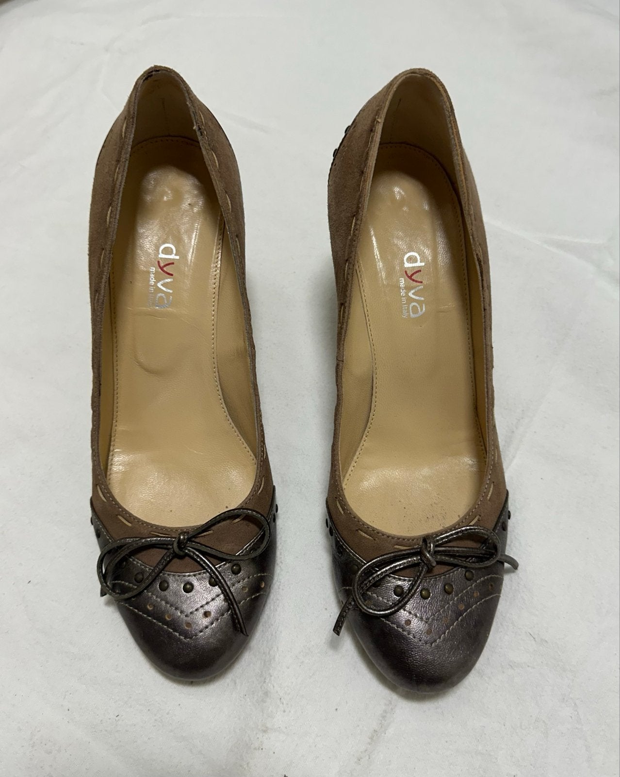 Dyva suède pumps maat 38 - Bruin (L)/Gekleed/Suède, Ophalen, Gedragen, Bruin, Pumps