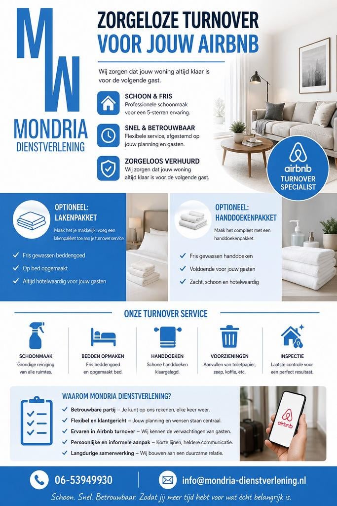 Schoonmaak voor Airbnb & vakantiehuisjes, Schoonmaken woning