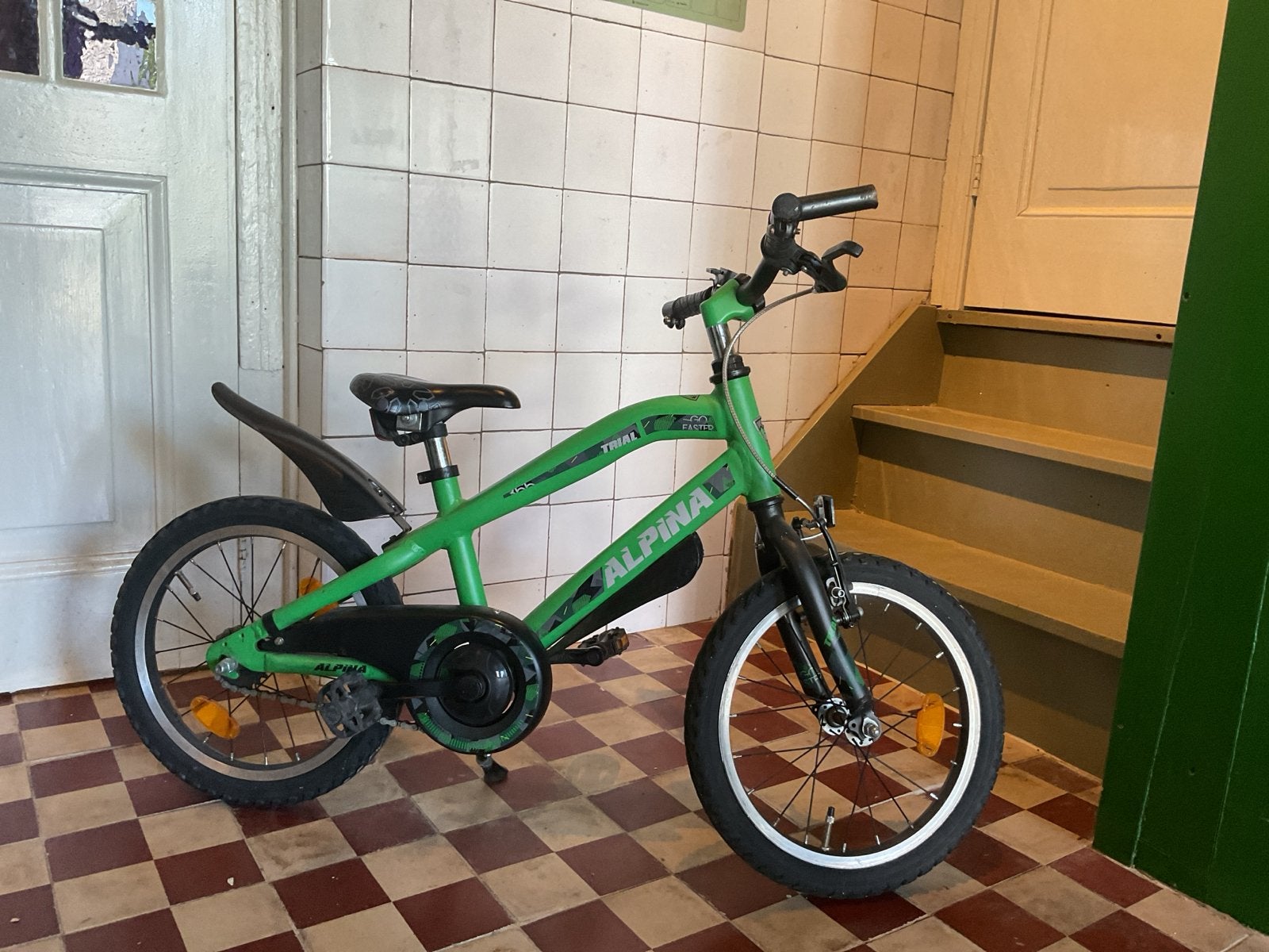 Alpina Trial Kinderfiets - Groen, 16 inch, Ophalen, Gebruikt, Velgrem, 16 tot 20 inch