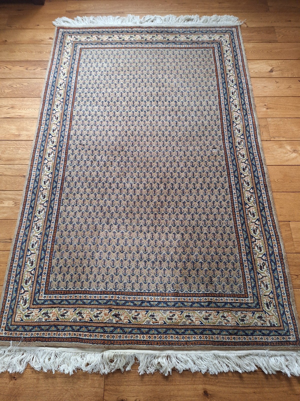Sarough Mir, handgeknoopt, 205 bij 130cm, Huis en Inrichting, Stoffering | Tapijten en Kleden, Gebruikt, 100 tot 150 cm, Beige