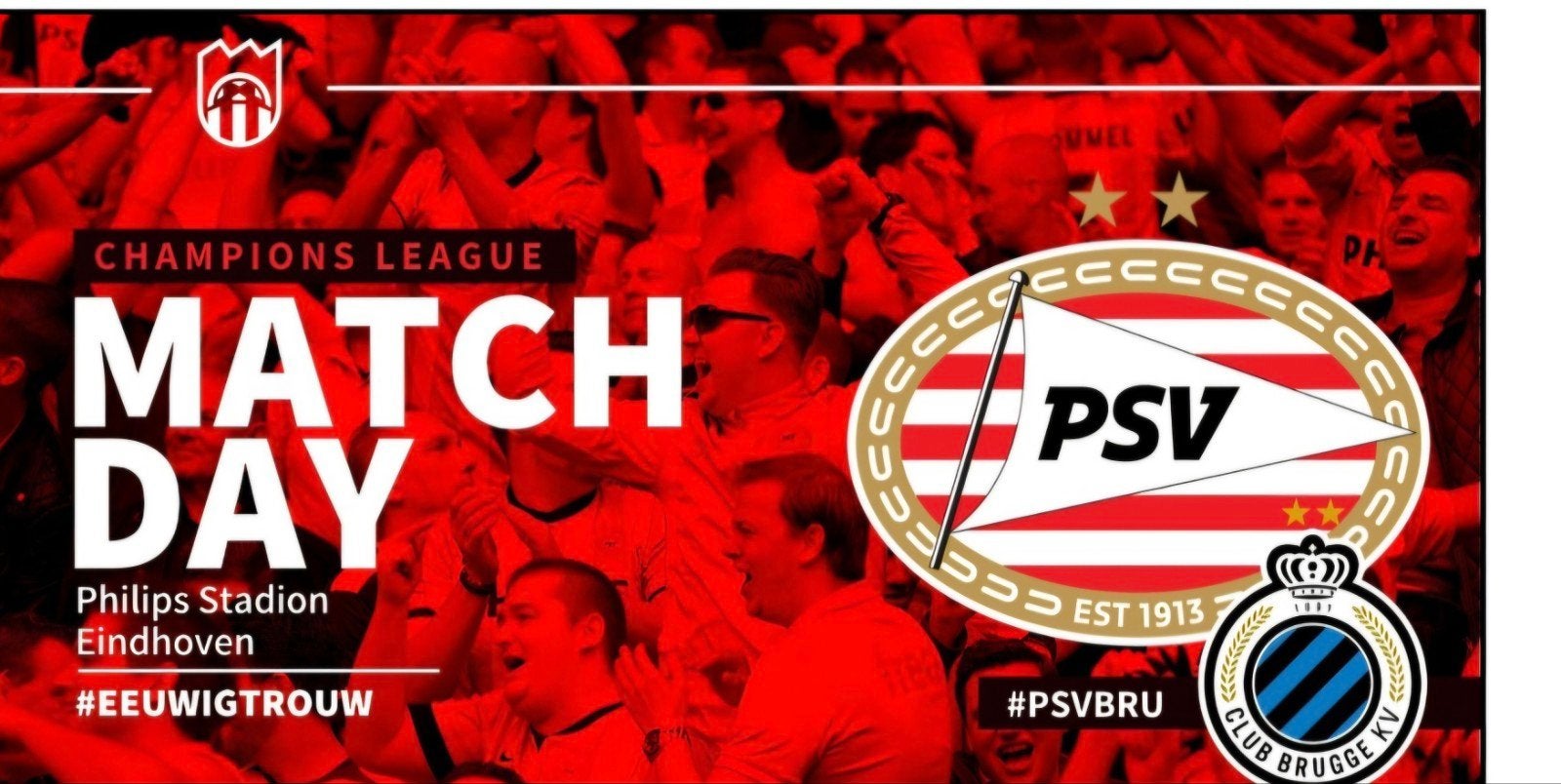 PSV - Brugge, 1 kaart, super plek achter doel, Tickets en Kaartjes, Eén persoon, Buitenland