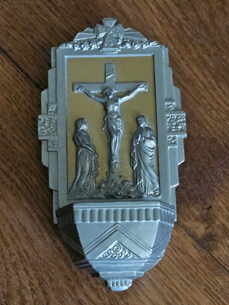 Antiek Wijwaterbakje uit Frankrijk jaren 1920, Ophalen of Verzenden