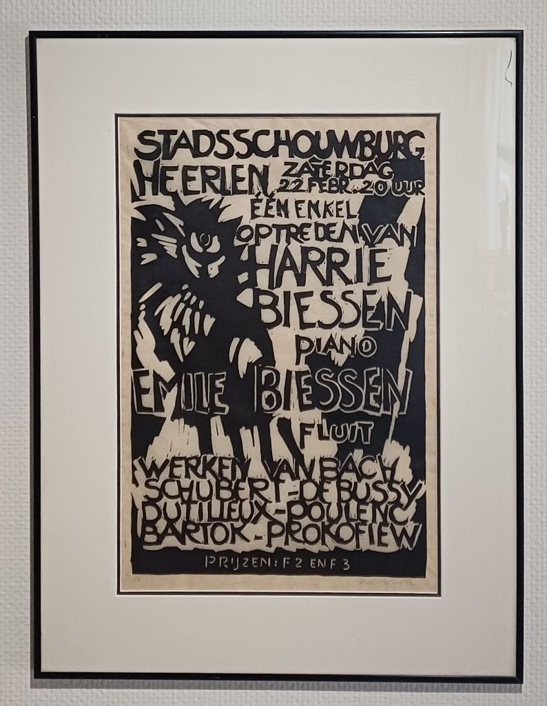 Aad de Haas affiche optreden Harrie en Emile Biessen ’50-’60, Ophalen