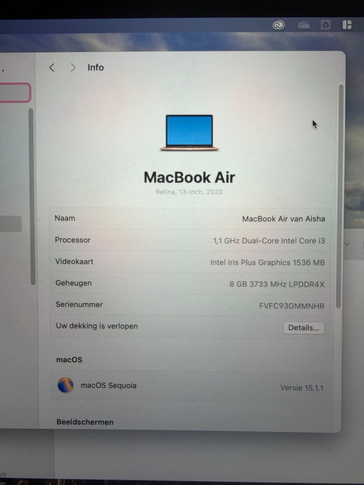 MacBook Air 2020 13-inch met accessoires, Gebruikt, Qwerty, 8 GB, 13 inch