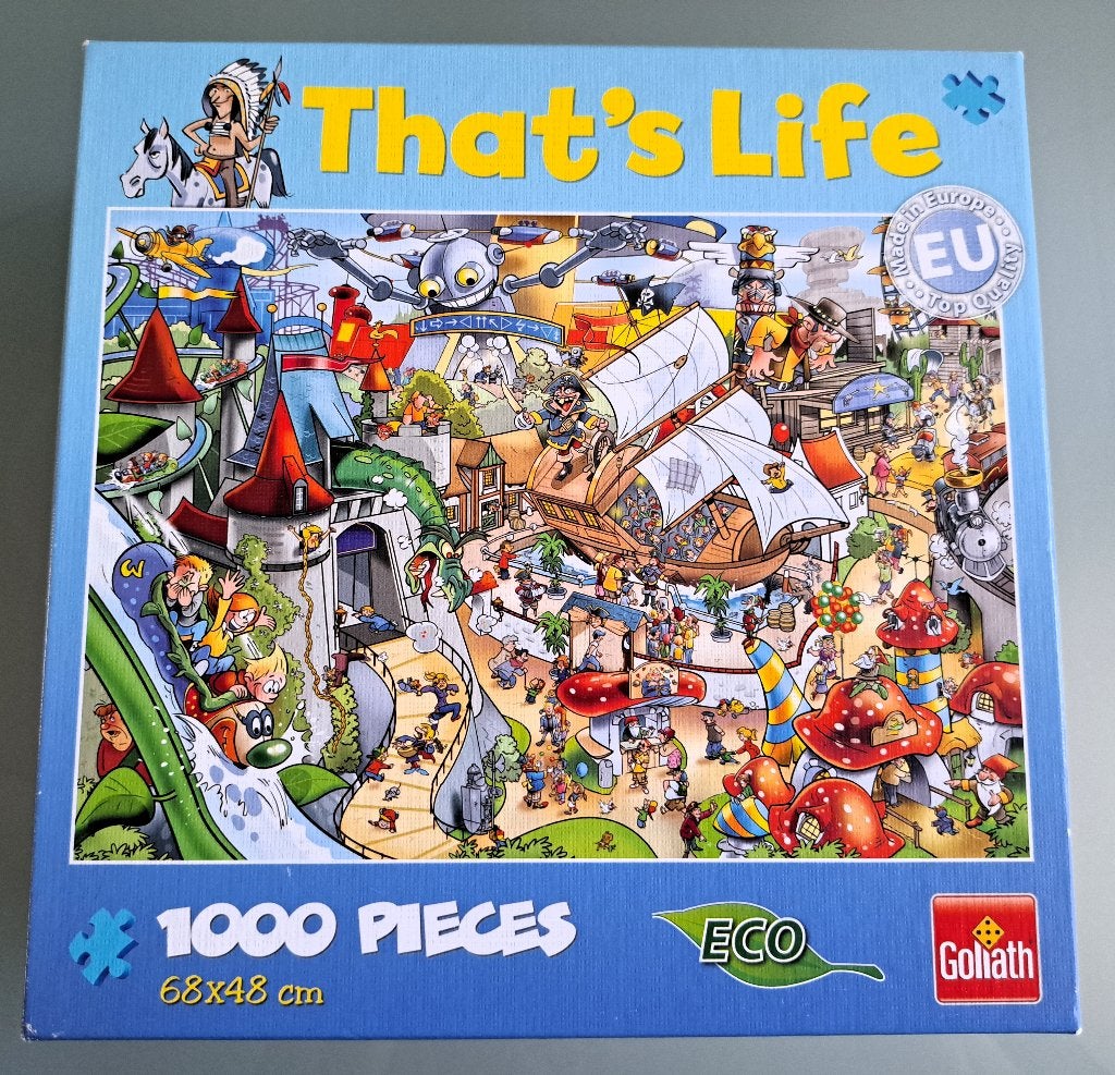 Vijf leuke puzzels van 1000 stukjes samen voor € 10,--, Ophalen, 500 t/m 1500 stukjes, Gebruikt, Legpuzzel