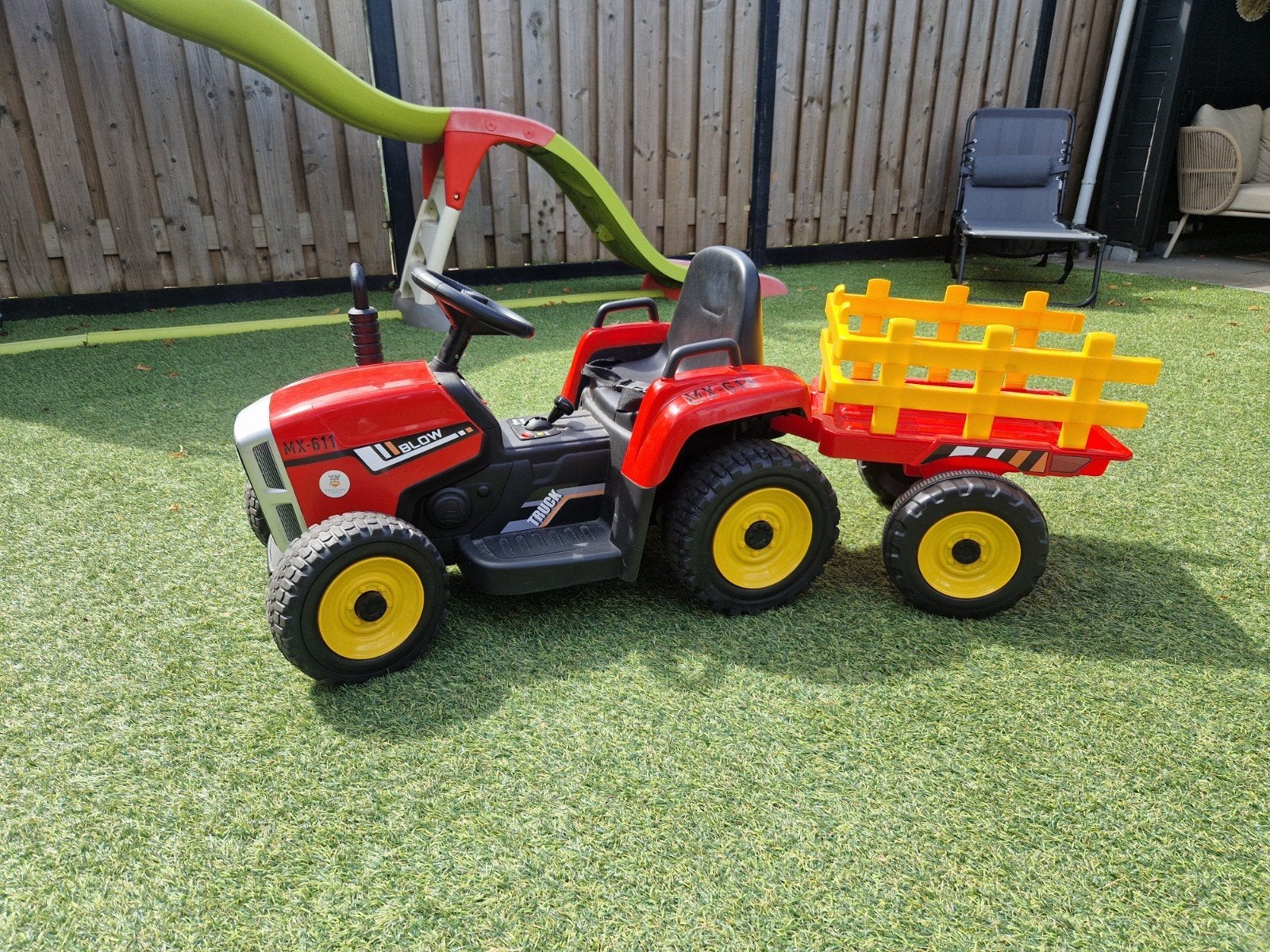 Elektrische kinder tractor met aanhanger - Rood, Ophalen, Gebruikt, Overige typen