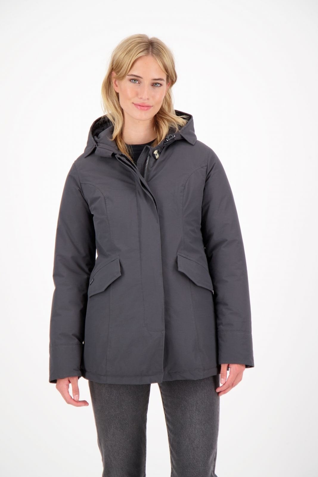 Donkergrijze winterjas 2 pocket parka Air Force maat S, Verzenden, Nieuw, Maat 36 (S), Grijs