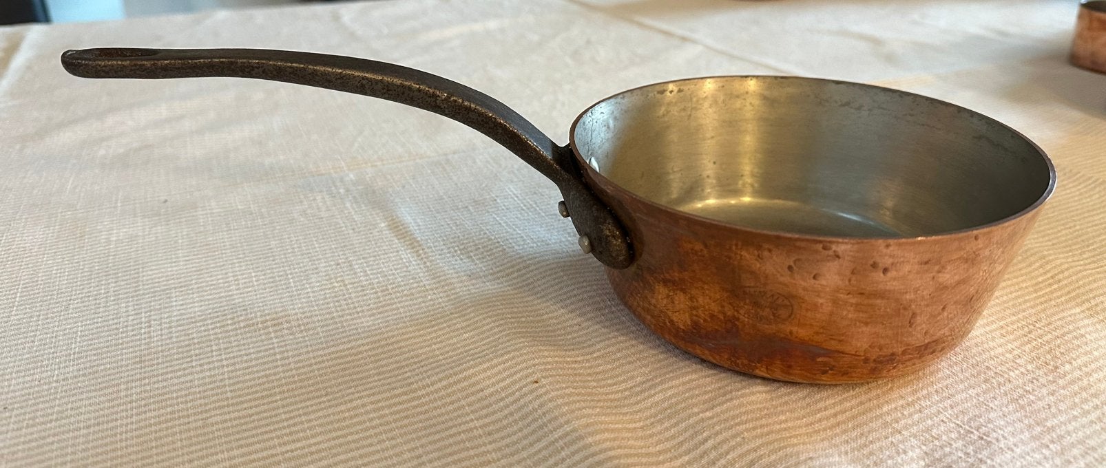 Vintage Baumalu koperen steelpan, Huis en Inrichting, Keuken | Potten en Pannen, Ophalen of Verzenden, Gebruikt, Koper