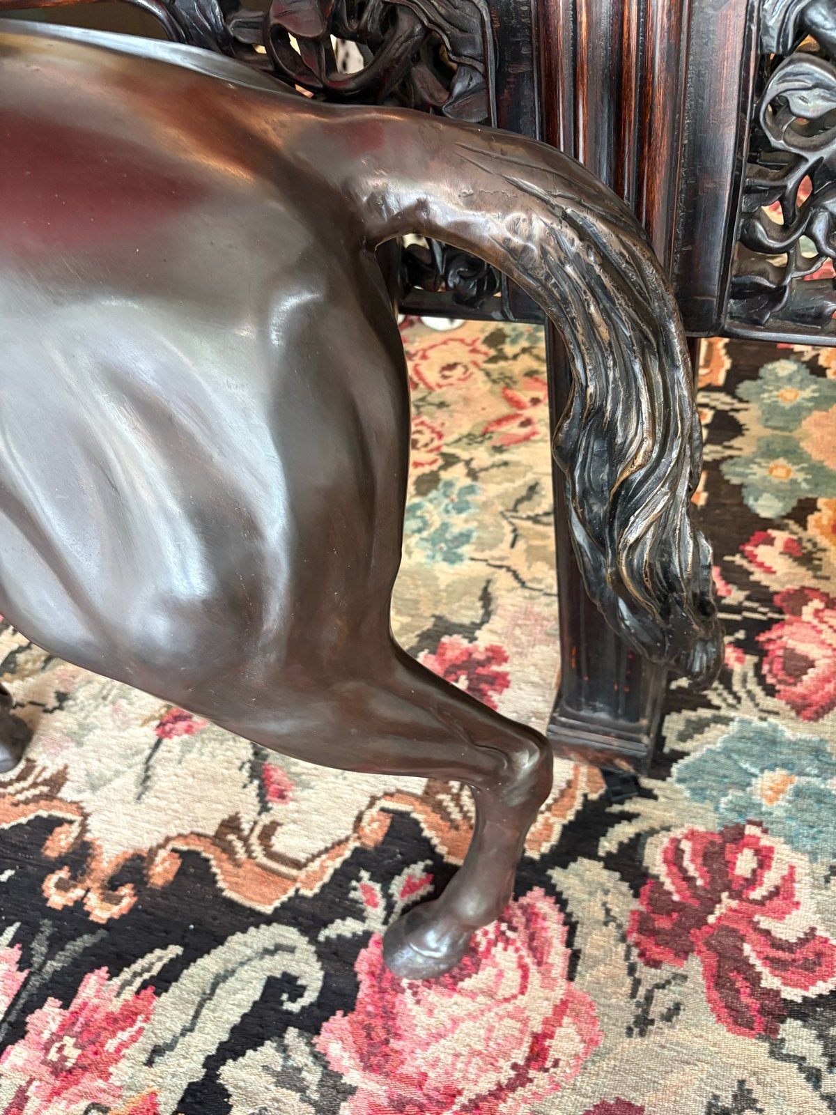 Groot bronzen paard, 20e eeuw - 110 cm hoog, Ophalen, 1 meter - 2 meter, Beeld, Bruin