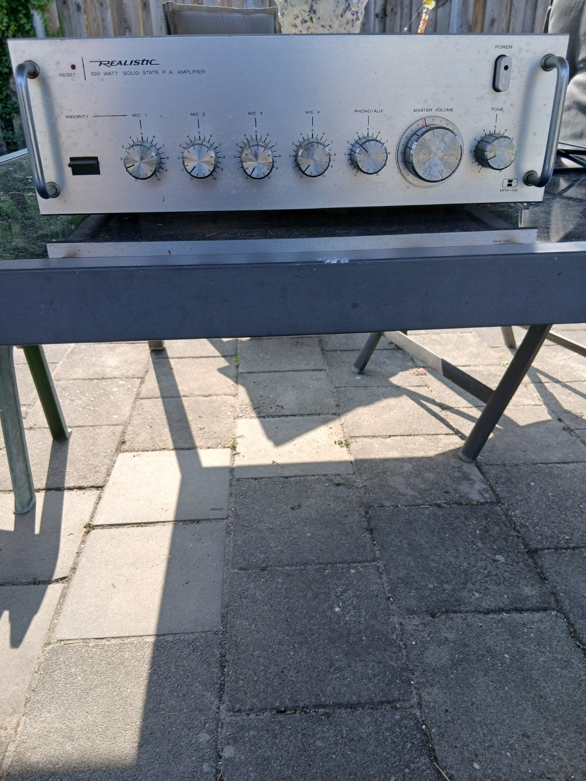 Realistic 100 Watt Solid State P.A. Versterker, 120 watt of meer, Ophalen, Overige merken, Gebruikt