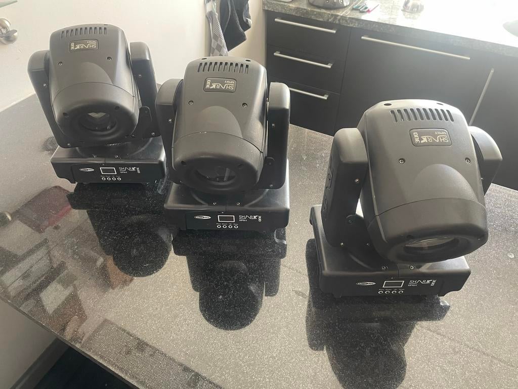 Showtec Shark Spot One Moving Head Moving Lights (3 stuks), Muziek en Instrumenten, Licht en Laser, Ophalen, Gebruikt, Licht, Kleur
